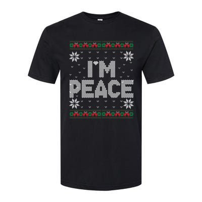 I Come In Peace IM Peace Matching Ugly Christmas Sweater Softstyle CVC T-Shirt