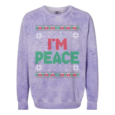 I Come In Peace IM Peace Matching Ugly Christmas Sweater Colorblast Crewneck Sweatshirt