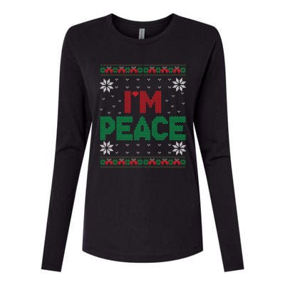 I Come In Peace IM Peace Matching Ugly Christmas Sweater Womens Cotton Relaxed Long Sleeve T-Shirt