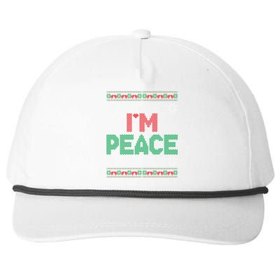 I Come In Peace IM Peace Matching Ugly Christmas Sweater Snapback Five-Panel Rope Hat