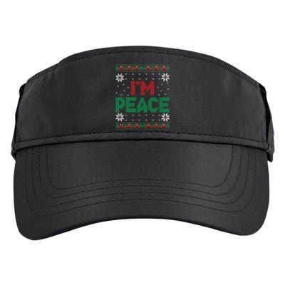 I Come In Peace IM Peace Matching Ugly Christmas Sweater Adult Drive Performance Visor