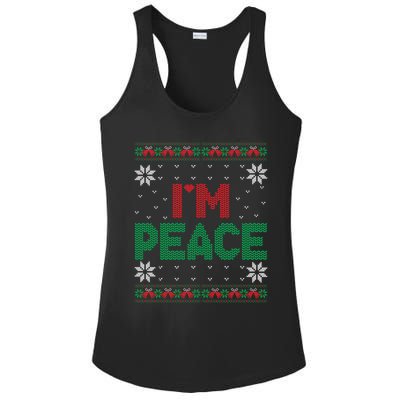 I Come In Peace IM Peace Matching Ugly Christmas Sweater Ladies PosiCharge Competitor Racerback Tank