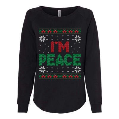 I Come In Peace IM Peace Matching Ugly Christmas Sweater Womens California Wash Sweatshirt