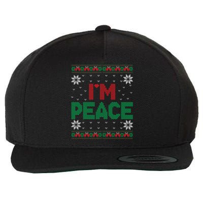 I Come In Peace IM Peace Matching Ugly Christmas Sweater Wool Snapback Cap