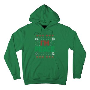 I Come In Peace IM Peace Matching Ugly Christmas Sweater Hoodie