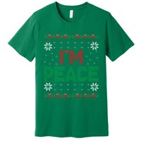 I Come In Peace IM Peace Matching Ugly Christmas Sweater Premium T-Shirt