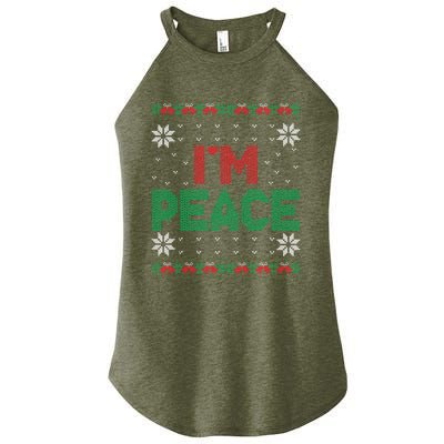 I Come In Peace IM Peace Matching Ugly Christmas Sweater Women's Perfect Tri Rocker Tank