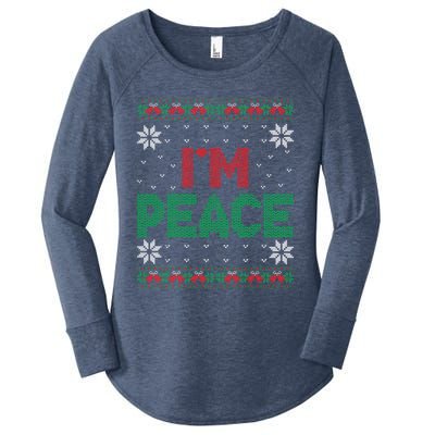 I Come In Peace IM Peace Matching Ugly Christmas Sweater Women's Perfect Tri Tunic Long Sleeve Shirt