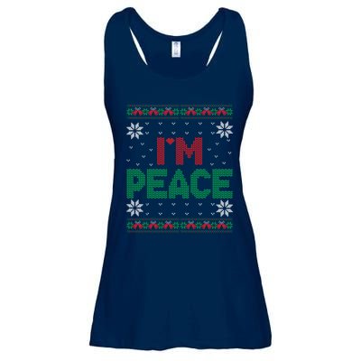 I Come In Peace IM Peace Matching Ugly Christmas Sweater Ladies Essential Flowy Tank