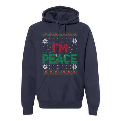 I Come In Peace IM Peace Matching Ugly Christmas Sweater Premium Hoodie