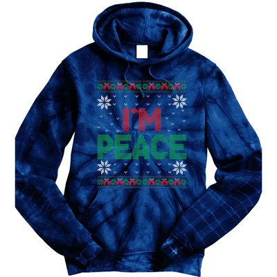 I Come In Peace IM Peace Matching Ugly Christmas Sweater Tie Dye Hoodie