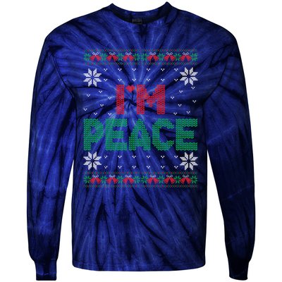 I Come In Peace IM Peace Matching Ugly Christmas Sweater Tie-Dye Long Sleeve Shirt