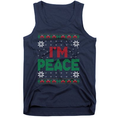 I Come In Peace IM Peace Matching Ugly Christmas Sweater Tank Top