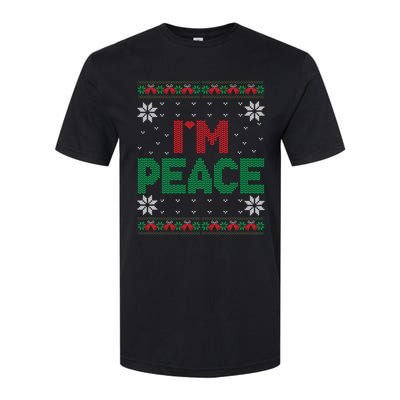 I Come In Peace IM Peace Matching Ugly Christmas Sweater Softstyle CVC T-Shirt