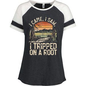 I Came I Saw I Tripped On A Root Hiking Adventure Nature Enza Ladies Jersey Colorblock Tee