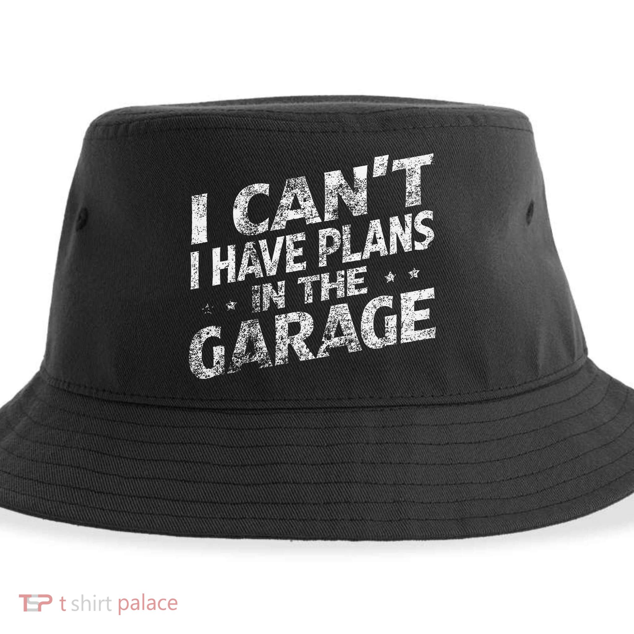 I Cant I Have Plans In The Garage Funny Car Mechanic Sustainable Bucket Hat
