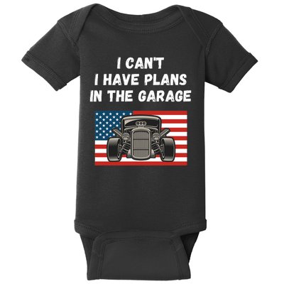 I Can’t I Have Plans In The Garage, Mechanic, Funny Garage Baby Bodysuit