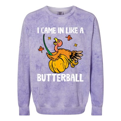 I Came In Like A Butterball Funny Turkey Thanksgiving Colorblast Crewneck Sweatshirt