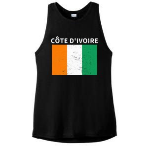 Ivory Coast Ivorians CôTe DIvoire Flag Pride Print Ladies PosiCharge Tri-Blend Wicking Tank