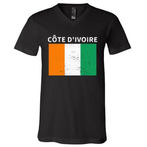 Ivory Coast Ivorians CôTe DIvoire Flag Pride Print V-Neck T-Shirt