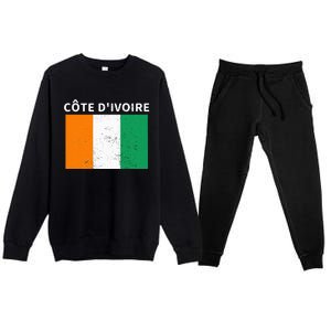 Ivory Coast Ivorians CôTe DIvoire Flag Pride Print Premium Crewneck Sweatsuit Set