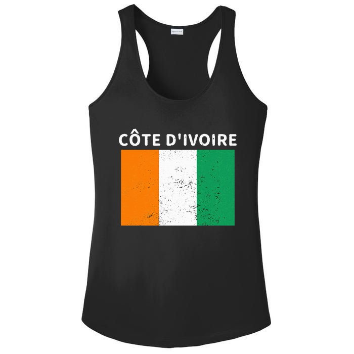 Ivory Coast Ivorians CôTe DIvoire Flag Pride Print Ladies PosiCharge Competitor Racerback Tank