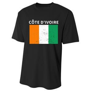 Ivory Coast Ivorians CôTe DIvoire Flag Pride Print Performance Sprint T-Shirt