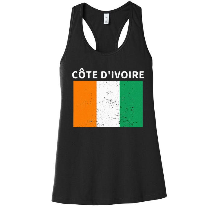 Ivory Coast Ivorians CôTe DIvoire Flag Pride Print Women's Racerback Tank