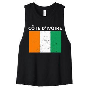 Ivory Coast Ivorians CôTe DIvoire Flag Pride Print Women's Racerback Cropped Tank