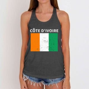 Ivory Coast Ivorians CôTe DIvoire Flag Pride Print Women's Knotted Racerback Tank