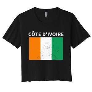 Ivory Coast Ivorians CôTe DIvoire Flag Pride Print Women's Crop Top Tee