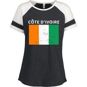 Ivory Coast Ivorians CôTe DIvoire Flag Pride Print Enza Ladies Jersey Colorblock Tee