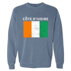 Ivory Coast Ivorians CôTe DIvoire Flag Pride Print Garment-Dyed Sweatshirt