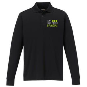 I CanT I Have Church And Pickleball Gift Performance Long Sleeve Polo