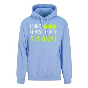 I CanT I Have Church And Pickleball Gift Unisex Surf Hoodie