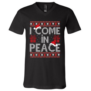 I Come In Peace IM Peace Matching Ugly Christmas Sweater V-Neck T-Shirt