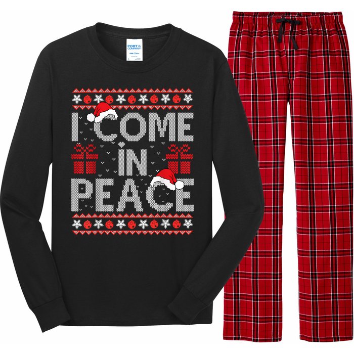 I Come In Peace IM Peace Matching Ugly Christmas Sweater Long Sleeve Pajama Set