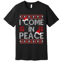 I Come In Peace IM Peace Matching Ugly Christmas Sweater Premium T-Shirt