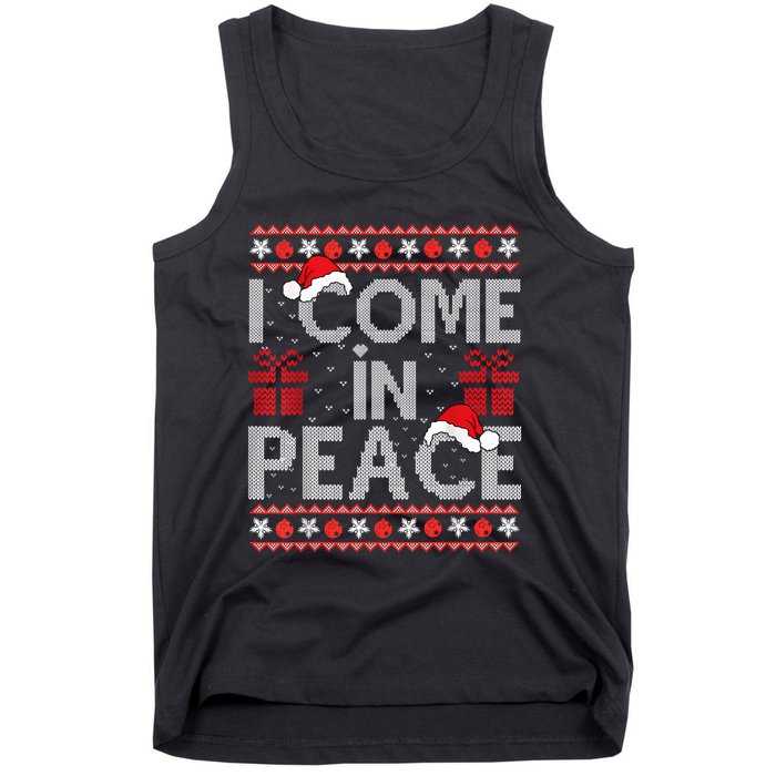 I Come In Peace IM Peace Matching Ugly Christmas Sweater Tank Top