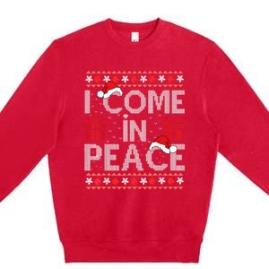 I Come In Peace IM Peace Matching Ugly Christmas Sweater Premium Crewneck Sweatshirt