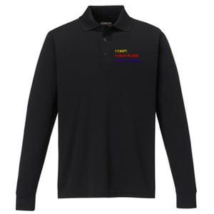 I Can't I Have Plans In The Garage Gift Performance Long Sleeve Polo