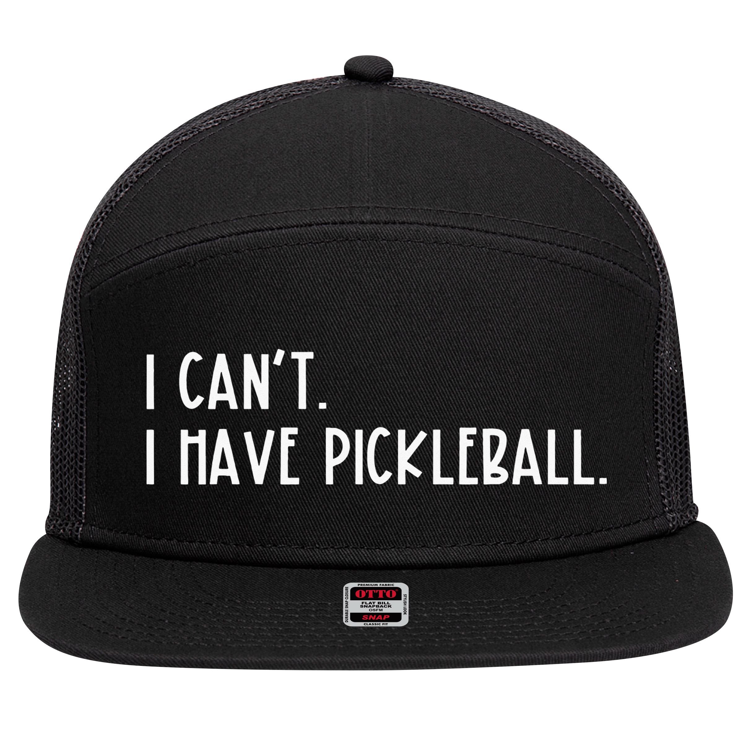 I Can't I Have Pickleball Vintage Pickleball 7 Panel Mesh Trucker Snapback Hat