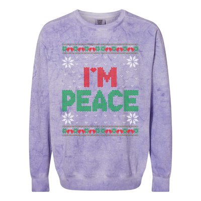 I Come In Peace IM Peace Matching Ugly Christmas Sweater Sweatshirt Colorblast Crewneck Sweatshirt