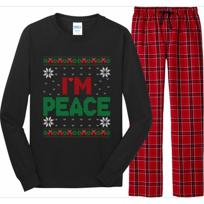 I Come In Peace IM Peace Matching Ugly Christmas Sweater Sweatshirt Long Sleeve Pajama Set