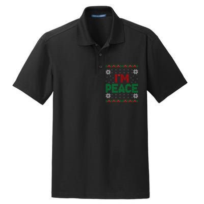 I Come In Peace IM Peace Matching Ugly Christmas Sweater Sweatshirt Dry Zone Grid Polo