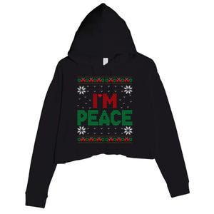 I Come In Peace IM Peace Matching Ugly Christmas Sweater Sweatshirt Crop Fleece Hoodie