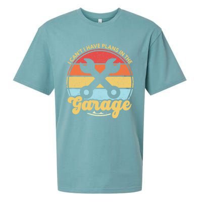 I Cant I Have Plans In The Garage Gift Sueded Cloud Jersey T-Shirt