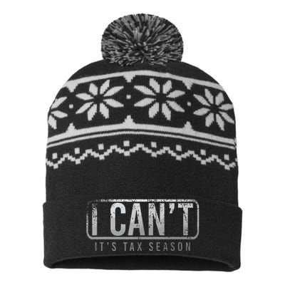 I Cant Its Tax Season Funny Accountant Gift Cpa Taxation Tax USA-Made Snowflake Beanie