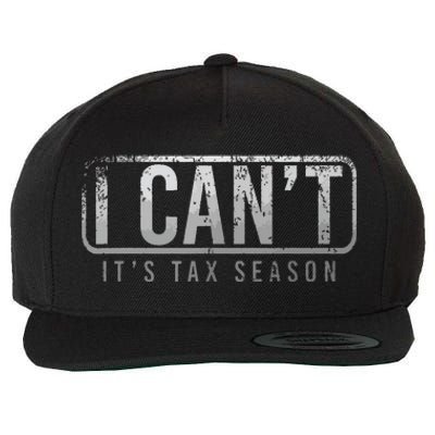 I Cant Its Tax Season Funny Accountant Gift Cpa Taxation Tax Wool Snapback Cap