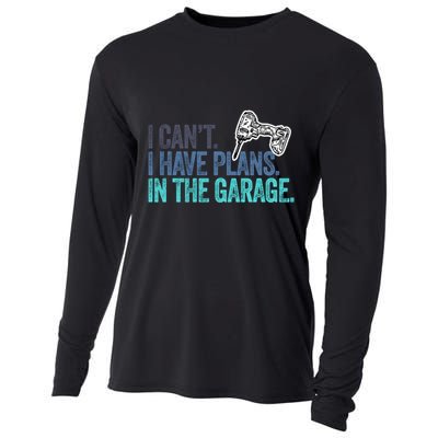 I Can't I Have Plans In The Garage Gift Mechanic Car Engine Funny Gift Cooling Performance Long Sleeve Crew